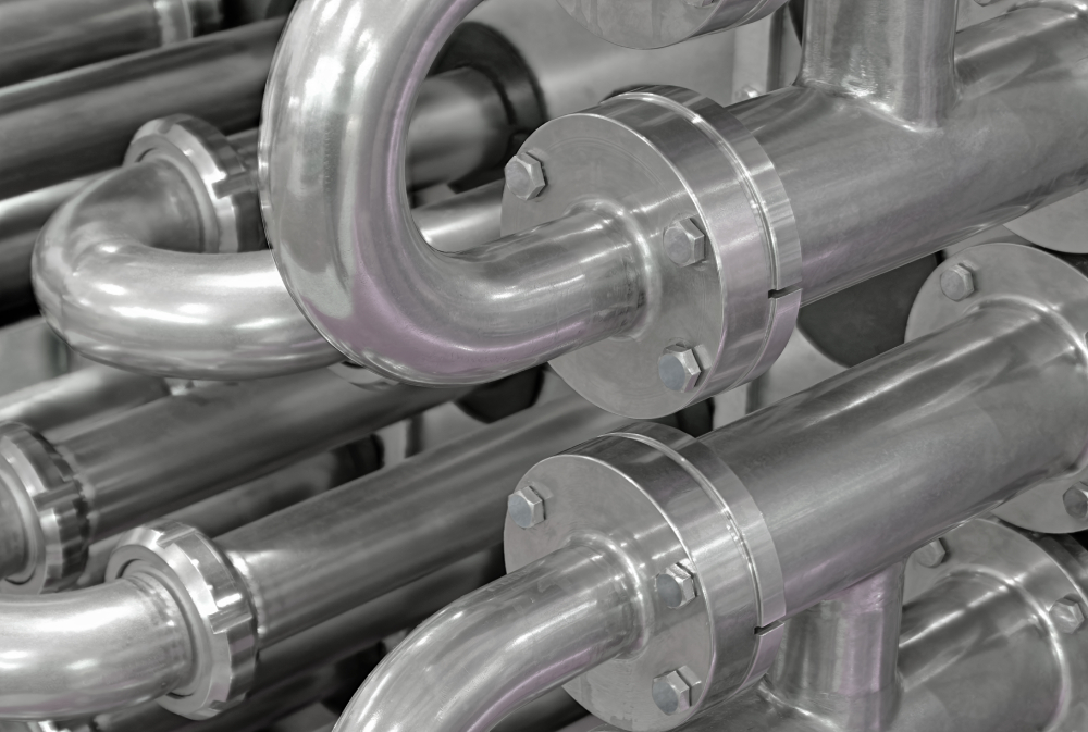 HDPE and stainless steel pipes displayed for industrial supply