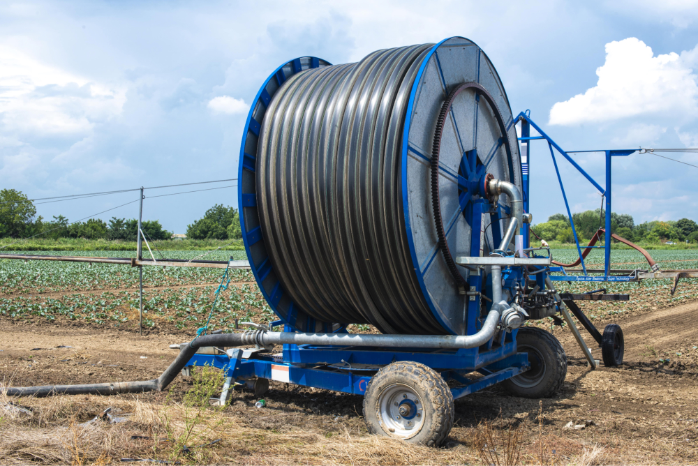 irrigation sprinkler rolled hose watering