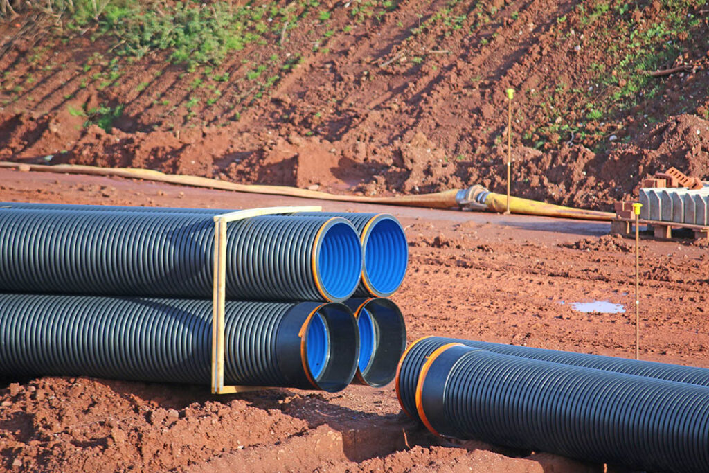Bundles HDPE double wall corrugated pipe