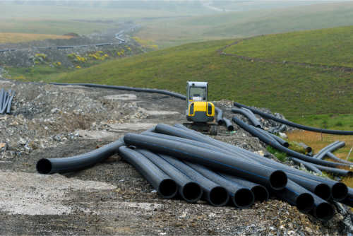 hdpe pe 63 pipes on construction