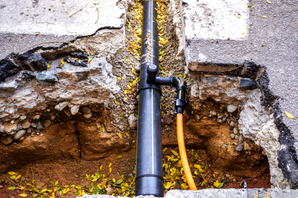 Repair work of some water pipes in the city