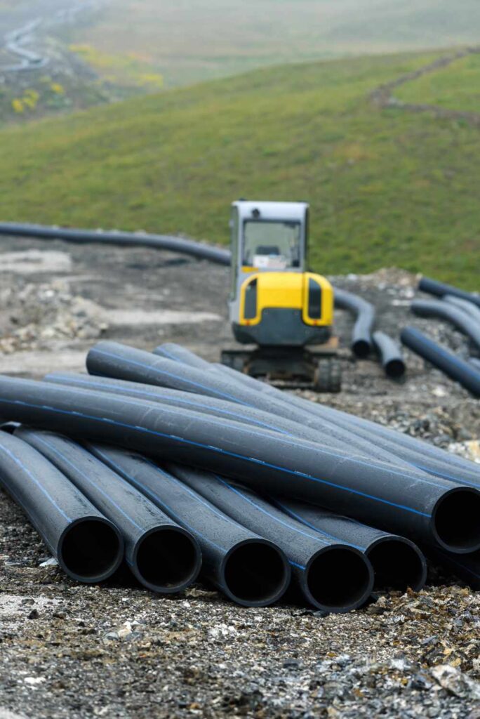 road construction and storm water pipes for sanita Coastal Resources Group